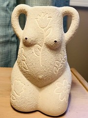 Urban Outfitters Home Leggy Lady Decorative Pottery Vase 6” Female Form Beige