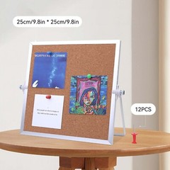 9.8 x 9.8 Cork Board Bulletin Board, Double Sided Pin Board with Silver Alumi…