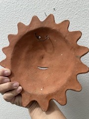 Celestial 3D Anthropomorphic 7.5” Sun Face Wall Hanging Southwest Design