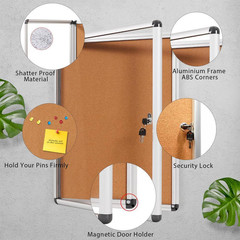 26 In. X 20 In. Outdoor/Indoor Bulletin Board with Tamper-Proof Acrylic Door, Fi