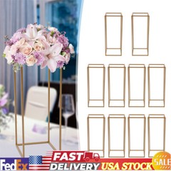 10Pcs Gold Metal Flower Stand Elegant Column Table Decor For Weddings Events