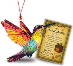 Vibrant Hummingbird Ornament – 4-Inch Acrylic Hanging Decor for All Occasions