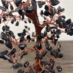Vintage Tree of Life 10” Bonsai Black Stones Copper Wire Chakra Feng Shui Boho