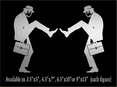 Silly Walks Man Decal Mirrored Image Set Monty Python window funny vinyl sticker