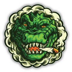 Smoking Crocodile Mascot Vinyl Sticker Decal
