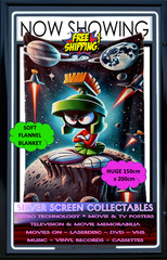 Marvin The Martian Looney Tunes Fleecy Throw Rug Blanket 150x200cm Free Post #B