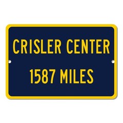Crisler Center Custom Distance Mileage Sign Michigan Wolverines Basketball Gift