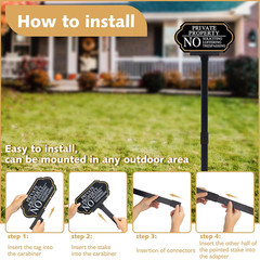 Private Property No Trespassing Sign with Stake, No Soliciting Sign for House 5x