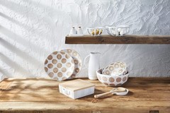 Mud Pie White Terracotta Bowl Small 3 1/2 X 10 Dia 40410017S