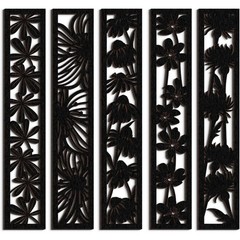 5 Pieces Wooden Wall Art Hollow Wall Decor Home Decorations 15.7 x 2.9 x 0.2»