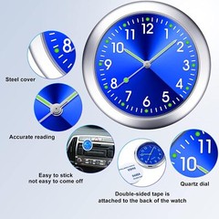 Stick on Dashboard Car Clock Mini Tiny Small Luminous Car Vent Clocks Watch USA