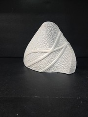 Organic White Vase Textured Wavy Triangle Unique Minimalism MCM