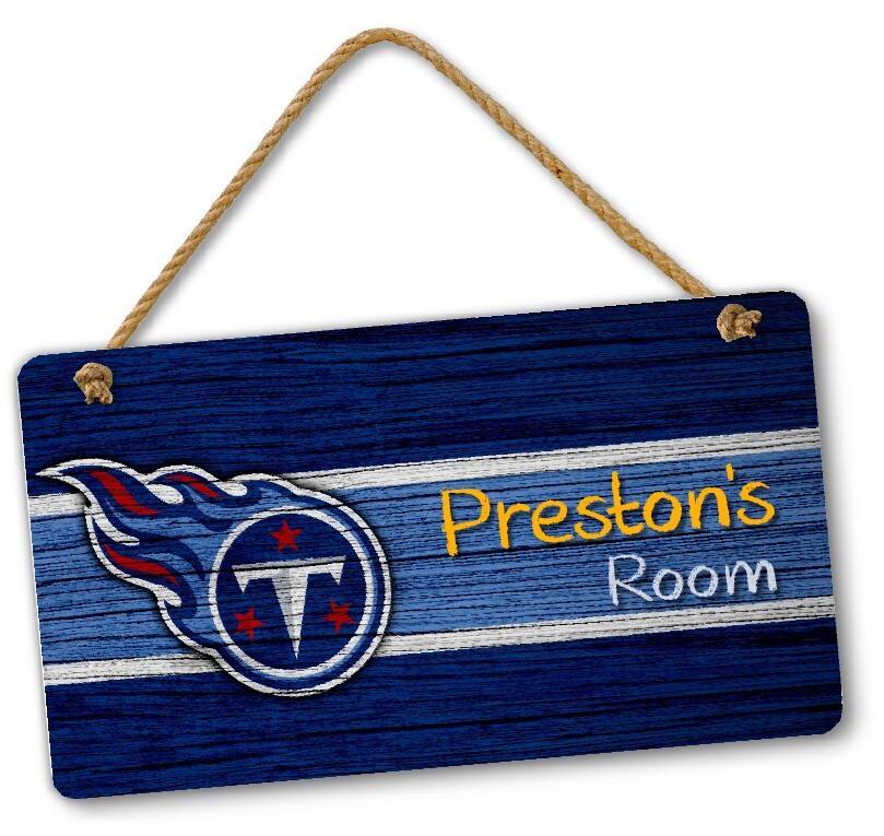 Personalized NFL Football Tennessee Titans Bedroom Door & Wall Hanging Sign