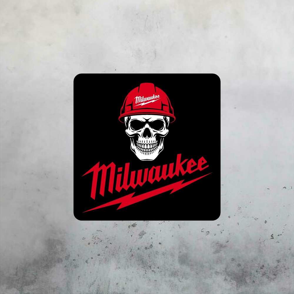 MILWAUKEE TOOLS Aluminum Sign 18in x 18in – Mancave Garage Shop Wall Art Sign