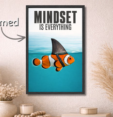 Mindset Is Everything Wall Art Framed 11×17, Motivational Poster, Office Decor