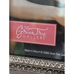 Green Tree Gallery 5×7 Beaded Rhinestone Picture Frame Silver Tone Ornate