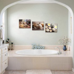 Spa Canvas Wall Art, Zen Bathroom Decor with Stones and Flowers for Home Mass…