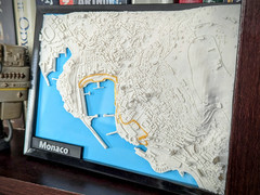 Monaco 3D Mini (F1 Edition) 3D Printed Topographic Display