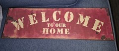 Distressed Rustic Metal Welcome To Our Home Sign