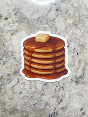 Pancakes Sticker l Gloss or Holographic Laminate l Waterproof Decal