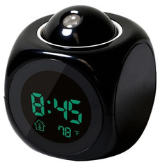 90 Degree Rotatable LED Projection Clock Digital Bedside Voice Alarm USB Charger