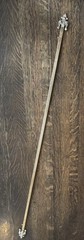Italian c 1920 Solid Brass Tapestry Rod Florentine Fleur de Lis 56”