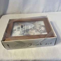 4×6 Picture Frames (Brown, 3 Pack) Solid Wood by Home Profiles Hangs or Stands