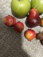 Lot Of 19 Asst Fake Fruit- Granny Smith Apples, Cherries, Pears, Pomegranates