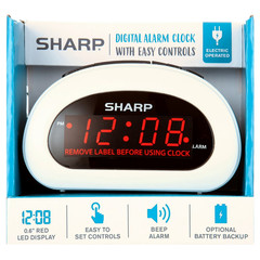 Digital Alarm Clock, Cloud White, Easy to Set Controls, Red LED Display, NEW