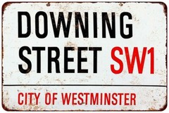 Downing Street westminster Vintage Look reproduction metal sign 8 x 12