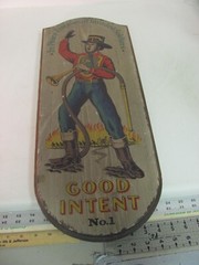 VINTAGE YORKCRAFT FIREMAN WOOD PLAQUE (NO.1 GOOD INTENT) 23″×9″