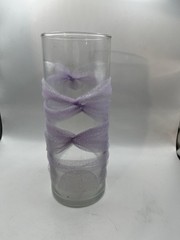 Clear Cylinder Vases 6 Inch With Lavender Tule