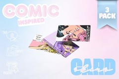 3‑Pack Comic Girl Inspire Card Skins –Vinyl Credit & Debit Card Covers | Durable