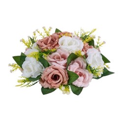10PCS 9.5in Artificial Flower Ball Centerpieces Pink White Rose Bouquet