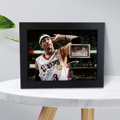 Signed Basketball Player Allen Ezail Iverson Poster Framed Photo Gift 8×6 Inc…