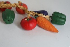 Assorted Multi-Color Hanging Vegetables in a Braided Rope Home Decor