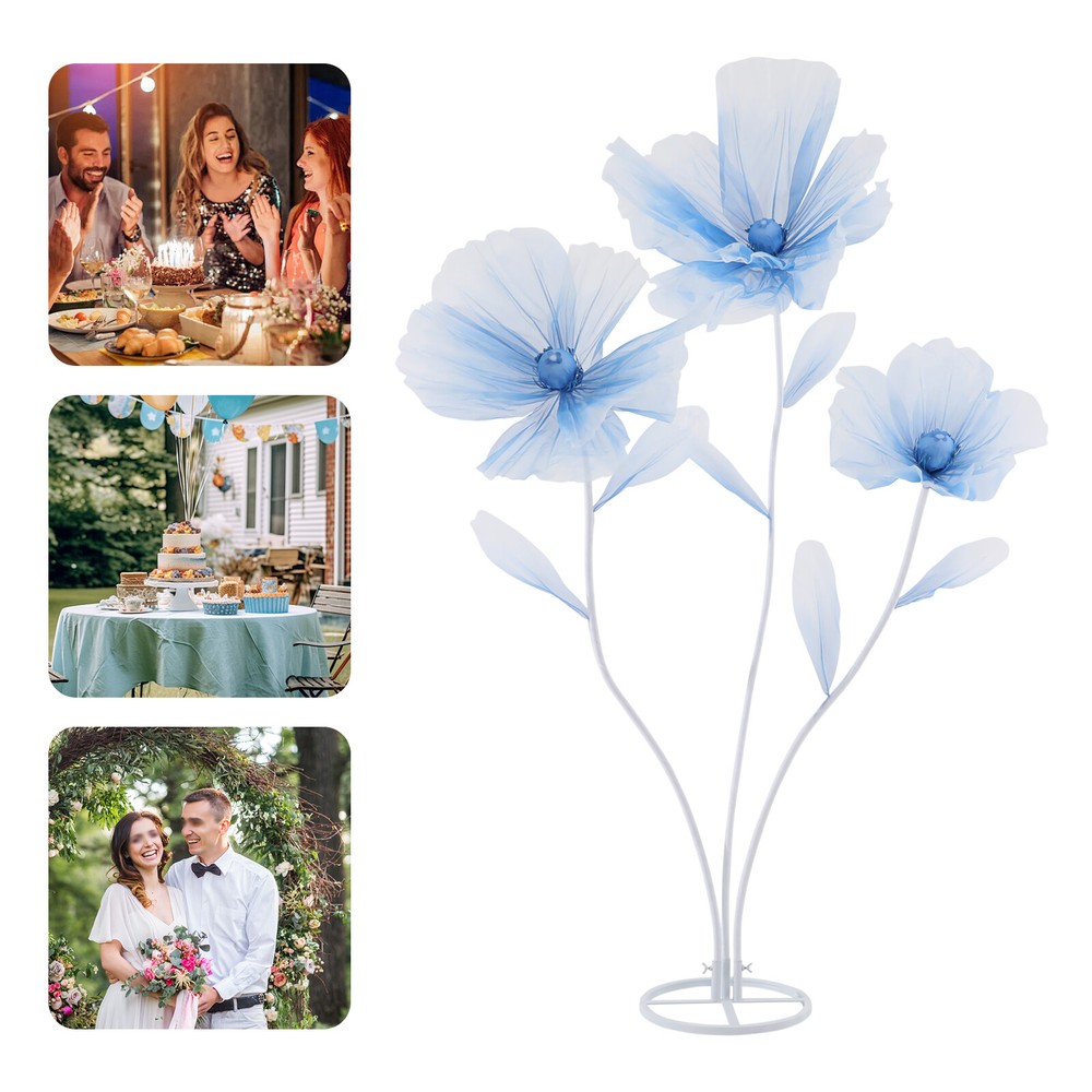 Three-headed Artificial Flowers Wedding Party Home Floral Arrangement Decor New