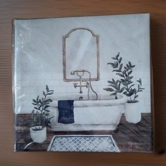 New Special Moments 9 in x 9 in Picture Bathroom Scene Canvas Wall Mount