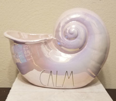 Rae Dunn – Pink and Purple, Iridescent, «Calm» Ceramic Sea Shell