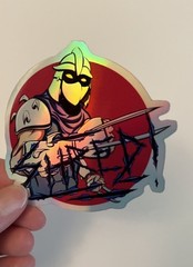 Retro TMNT Shredder Holographic 3 Inch Waterproof Sticker