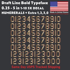 1-10 5x+ DRAFTLINE Outdoor Vinyl Decal Numbers for Mailbox Door Address Lockers