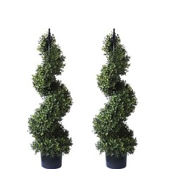 3ft Artificial Boxwood Topiary Tree Potted Topiary Plants for Front Porch Ent…