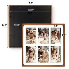 , 4×6 Collage Picture Frame – Solid Wood With Real Glass – Multi Picture Fram…