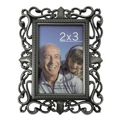 Green Tree Gallery Pewter Style Ornate Scroll Frame 2×3 Photo Vintage 2008