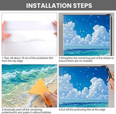 Self-Adhesive Refrigerator Wrap Set Removable Vinyl Fridge Stickers Peel & Stick