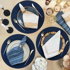 Skate Shagreen Easy Care Placemats- Wipeable Vinyl Table Mats – Round – Set of 4