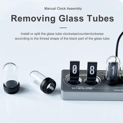 JoFomp Nixie Tube Clock Kit, IPS Color Screen Desk Digital Clock, Glow Tube Nixi