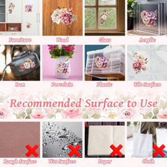 Rub on Transfer Sticker for Furniture Crafts Decor 6″X12″ White Magnolia Corner,