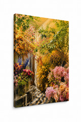 Wallvibe 16×24 Inch Vintage Flower Shop Canvas Wall Art, Painterly Floral Market