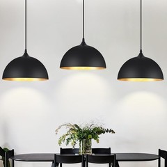 3 Pack Black Pendant Lights for Kitchen Island 12″ Modern Pendant Lighting Fi…